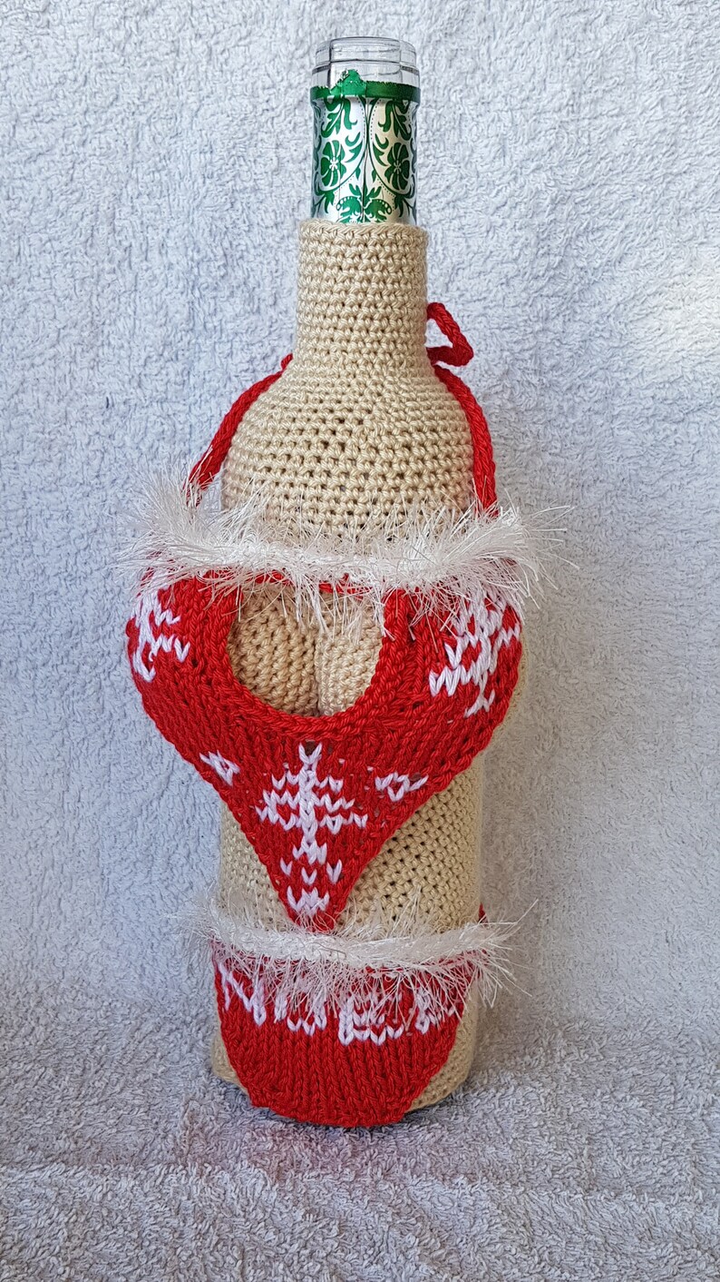 Crochet Pattern Wine bottle cozie Christmas Bikini 5 DIRECT Etsy