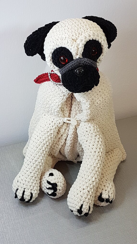 Verwonderlijk Crochet pattern Pillow Pet Pug Haakpatroon Knuffelkussen | Etsy LL-95