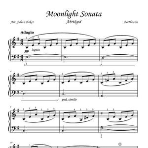 Moonlight Sonata for early level piano.