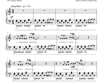 Imagine by John Lennon - Solo piano for intermediate level