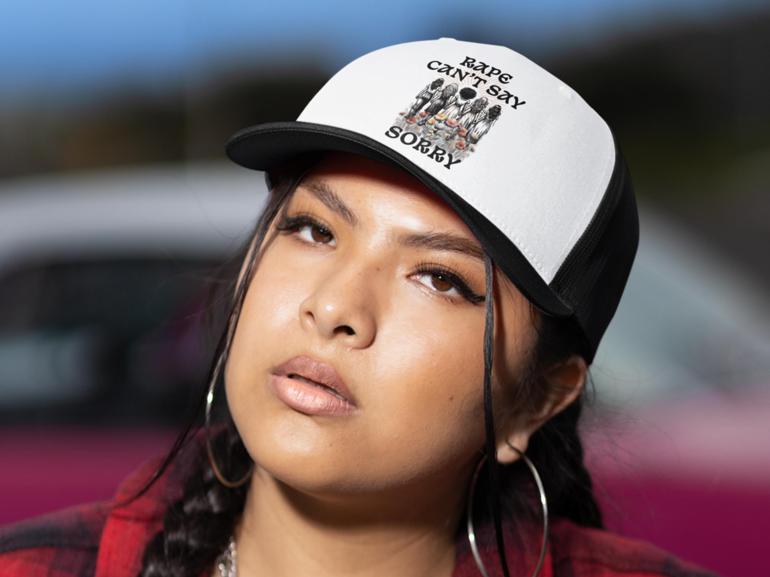 Statement Mesh Cap, Bold Graphic Hat for Awareness, Unisex Fashion Accessory, Ideal for Activism, Gift for Advocates