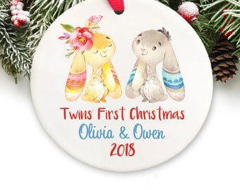 twins first christmas ornament 2018