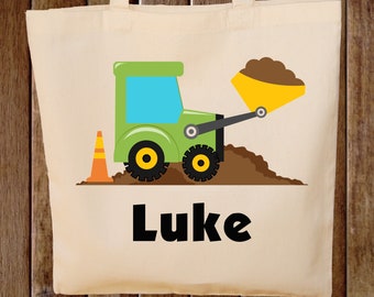 Truck Tote Bag  -- Boys Tote Bag -- Kids Tote Bag  -- Construction Bag