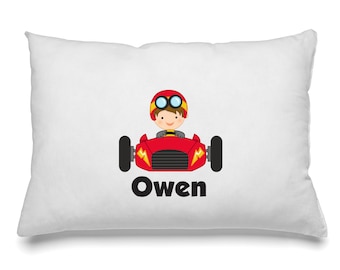 Race car  Personalized Pillow Case Racing Pillowcase