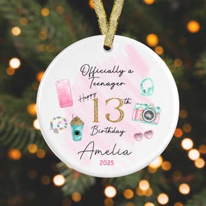 Thirteenth Birthday Gift 13th birthday ornament Officially a Teenager Ornament t GIFT BOX  Included