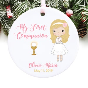 Holy Communion Christmas Ornament Personalized Holy Communion Gift GIFT BOX  Included