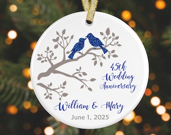 Anniversary Ornament Anniversary Gift Personalized 45th Anniversary Christmas Ornament 45th anniversary gift GIFT BOX  Included