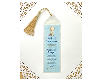 First Communion Favors  First Holy Communion Bookmark Communion Favor Communion Prayer Card