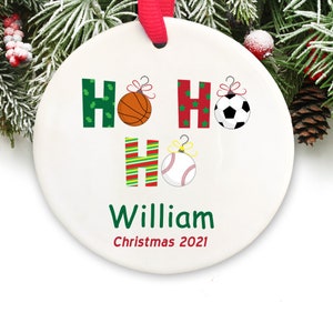 Sports Christmas Ornament Personalized Keepsake Ornament Sports Ornament GIFT BOX Included