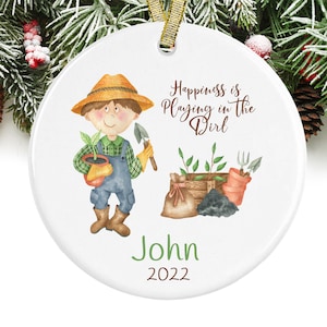 Gardening Christmas Ornament Personalized Christmas Ornament Gift for Gardner Ornament GIFT BOX  Included