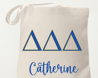 Delta Delta Delta Sorority Tote Bag Gift for Tri Delta Sorority
