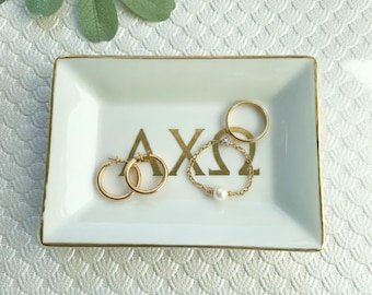 Gift for Alpha Chi Omega Sorority Jewelry Dish