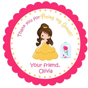 Princess Birthday Party Sticker Princess Birthday Party Favor Tag Princess Sticker Princess Favor Tag Printed on STICKERS OR CARDSTOCK