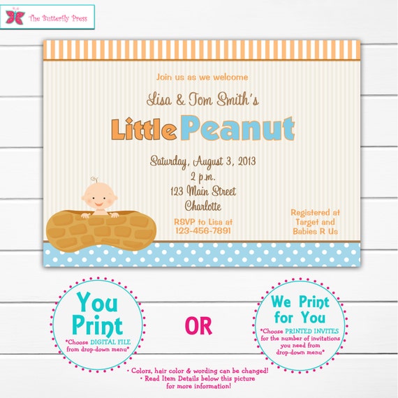 Little Peanut Baby shower invitation little peanut you | Etsy