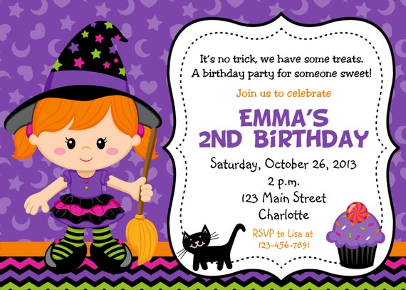 Invitation De Sorciere Halloween Fete Invitationinvitation Etsy