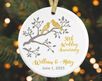 50th Wedding Anniversary Ornament Anniversary Gift Personalized 50th Anniversary Christmas Ornament 50th anniversary gift GIFT BOX  Included