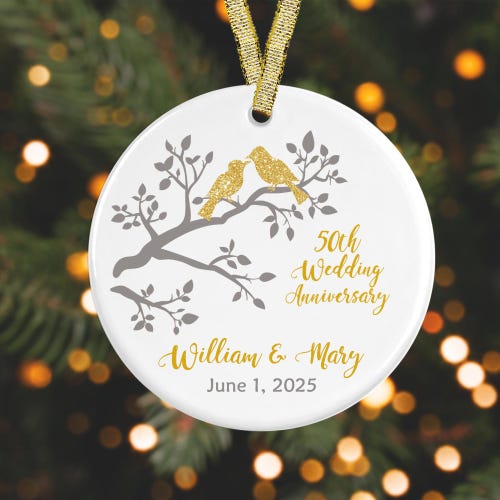 Décoration du 50e anniversaire de mariage Cadeau d'anniversaire personnalisé Décoration de Noël du 50e anniversaire Cadeau du 50e anniversaire COFFRET CADEAU inclus