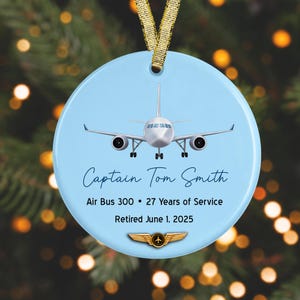 Pilot Retirement Gift Pilot Christmas Ornament Gift for Retiring Pilot GIFT BOX  Included