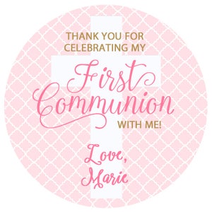 First Communion Sticker First Communion Favor Tag. Holy Communion Sticker