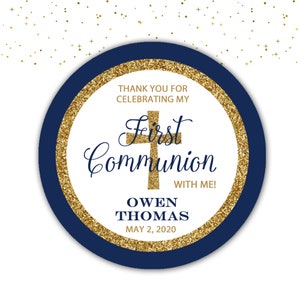 First Communion Sticker First Communion Favor Tag Holy Communion Sticker