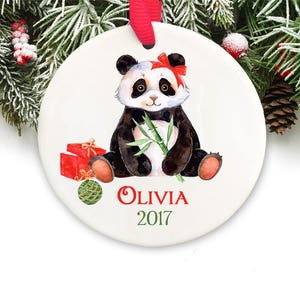 Personalized Christmas Ornament Personalized Keepsake Ornament Panda Ornament GIFT BOX  Included