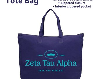 Zeta Tau Alpha Sorority Tote Bag Gift for ZTA Sorority