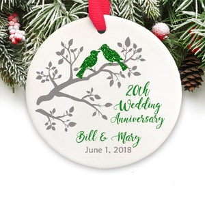 20th Anniversary Gift Personalized Christmas Ornament 20th wedding anniversary ornament GIFT BOX  Included