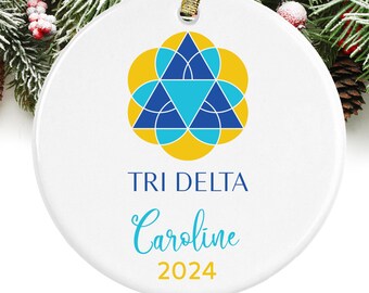 Delta Delta Delta Christmas Ornament Gift for Tri Delta Sorority Ornament
