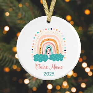 Personalized Christmas Ornament Personalized Boho Rainbow Ornament GIFT BOX  Included