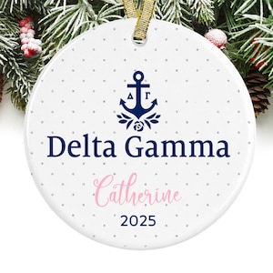 Delta Gamma Christmas Ornament Gift for Delta Gamma Sorority Ornament