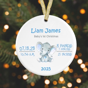 Baby Elephant Christmas Ornament Personalized Baby's First Christmas Ornament GIFT BOX  Included