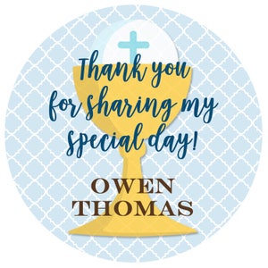 First Communion Sticker First Communion Favor Tag. Holy Communion Sticker
