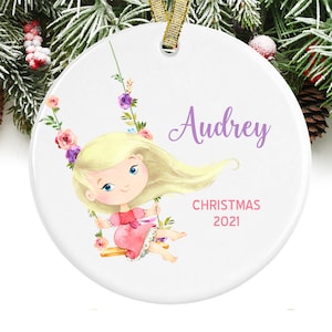 Girls Christmas Ornament Personalized Keepsake Ornament  Gift for Girl GIFT BOX  Included