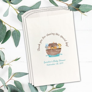 Baby Shower Favor Bags, Candy Buffet Bags, Cookie Bag, Noah&#39;s Ark Baby Shower Goody Bags