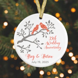 Anniversary Ornament Anniversary Gift Personalized 35th Anniversary Christmas Ornament 35th  anniversary gift GIFT BOX  Included