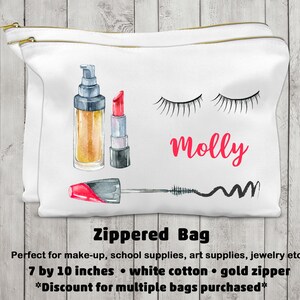 Personalized Makeup Bag  Personalized Cosmetic Bag  Party Favor Bridesmaid Gift Flower Girl Gift