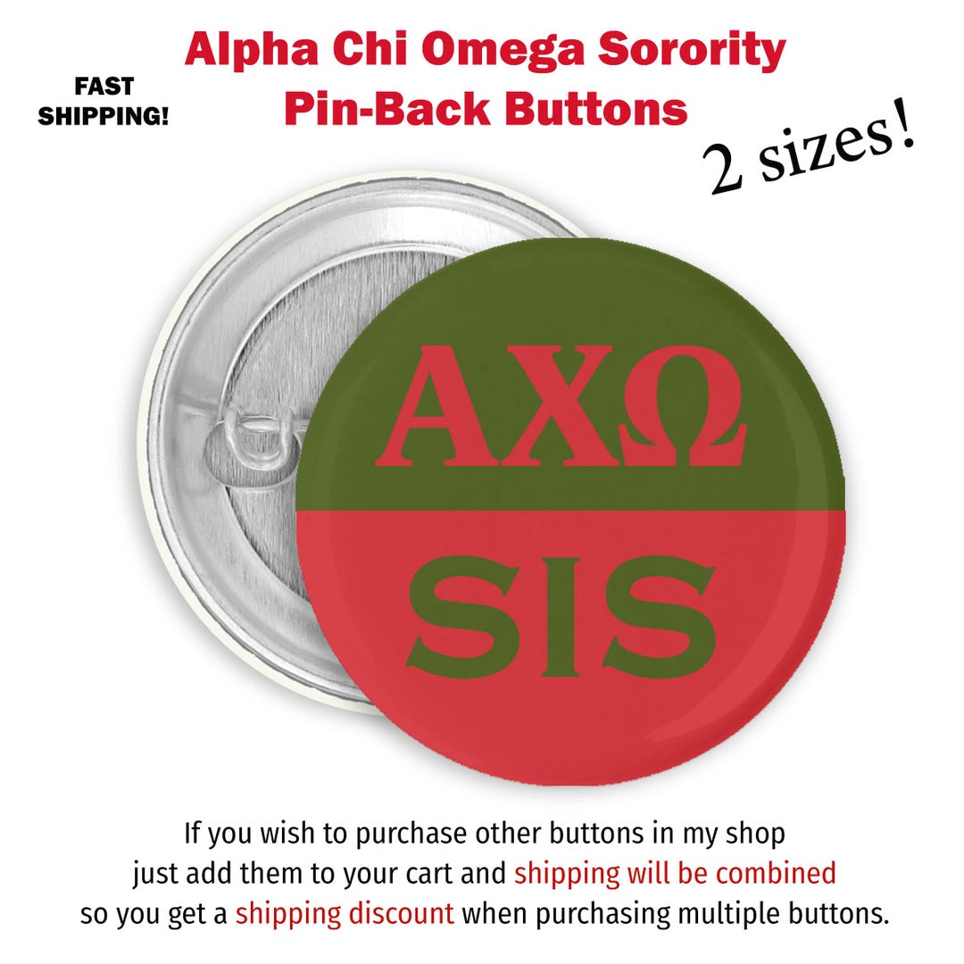 Alpha Chi Omega Sister Button AXO Sorority Game Day Button - Etsy