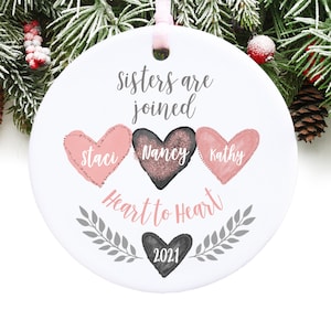 Personalized  Christmas Ornament Personalized Keepsake Ornament  Sisters Christmas Ornament GIFT BOX Included