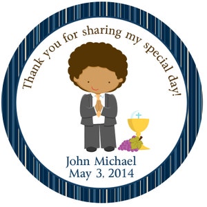 First Communion Sticker First Communion Favor Tag. Holy Communion Sticker Communion Boy