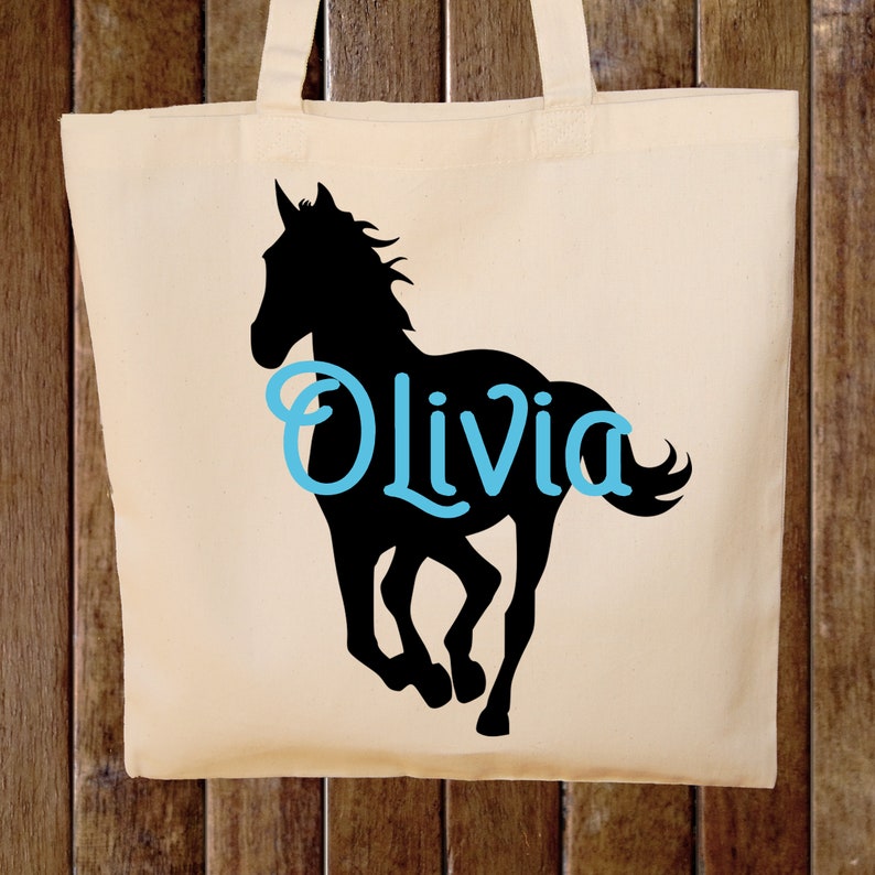 Horse Tote Bag Girls Canvas Tote Bag Horse Bag Etsy