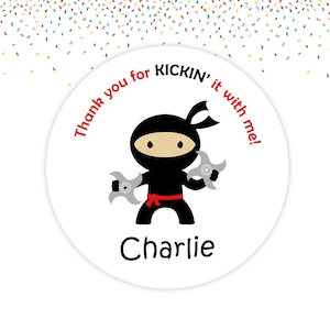 ninja birthday party stickers Ninja stickers Ninja birthday party Ninja Party Favor Tags Printed on STICKERS OR CARDSTOCK