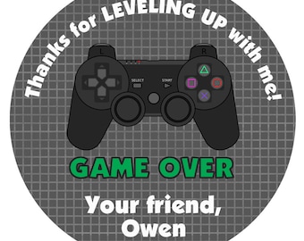 Video Game Birthday Party Sticker --video game sticker --  video game party favor tag Game On