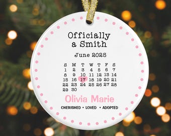 Adoption Gift  Adoption Ornament Personalized  Christmas Ornament   GIFT BOX Included