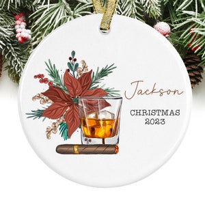 Men&#39;s  Christmas Ornament Gift for Whiskey Hobbyist Gift Box Included