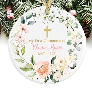 First Communion Christmas Ornament Personalized Holy Communion Gift GIFT BOX  Included