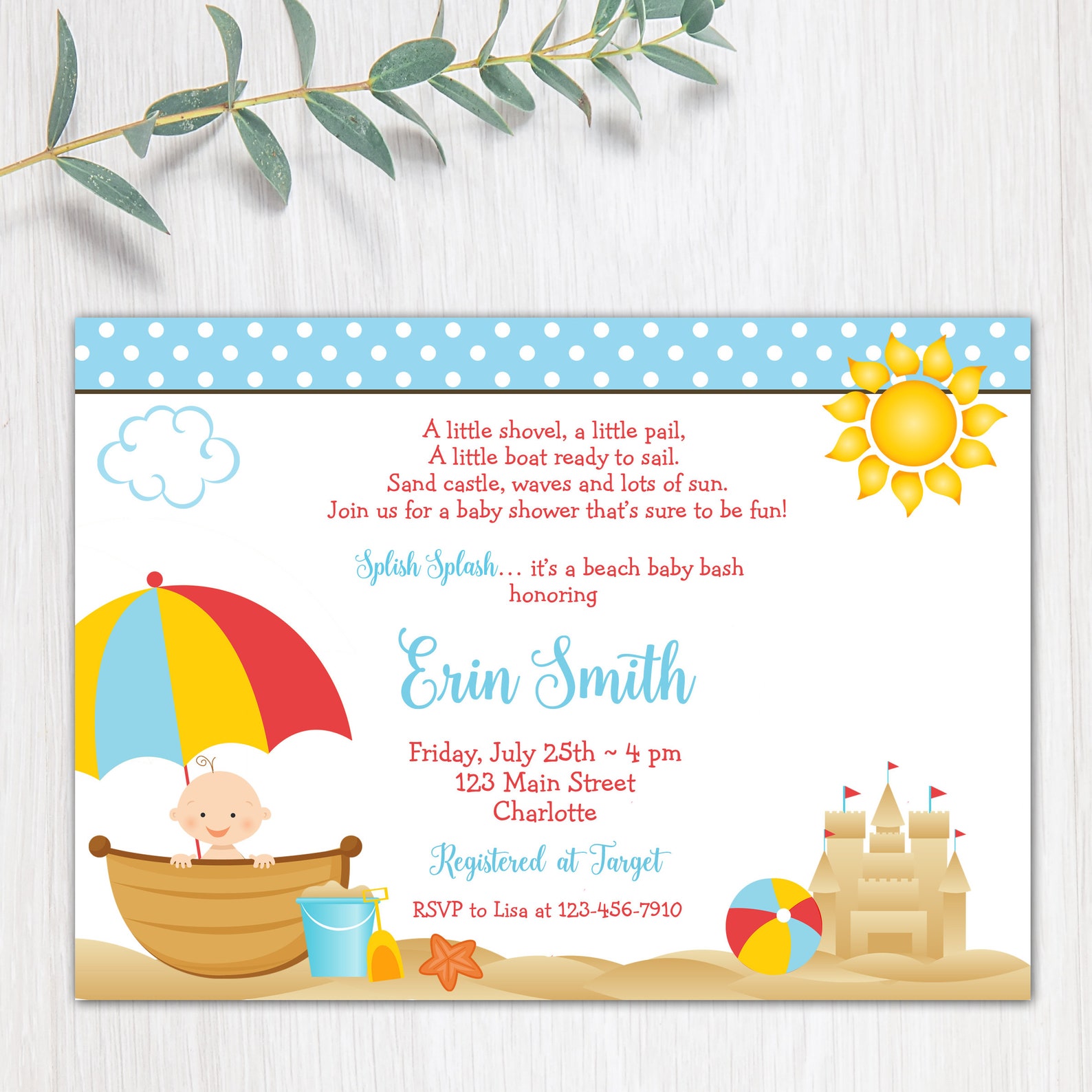Beach Baby Shower Invitation Beach Baby Beach Baby Shower Etsy