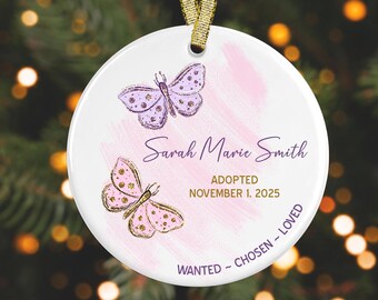 Adoption Gift  Adoption Ornament Personalized  Christmas Ornament   GIFT BOX Included