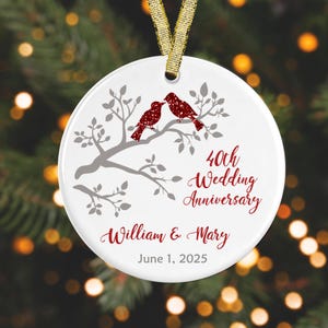 Personalized Christmas Ornament 40th wedding anniversary gift  anniversary ornament GIFT BOX  Included