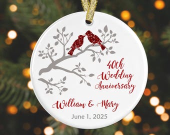Personalized Christmas Ornament 40th wedding anniversary gift  anniversary ornament GIFT BOX  Included