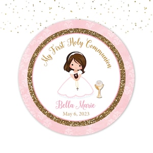 First Communion Sticker First Communion Favor Tag Holy Communion Sticker Printed as STICKERS OR CARDSTOCK